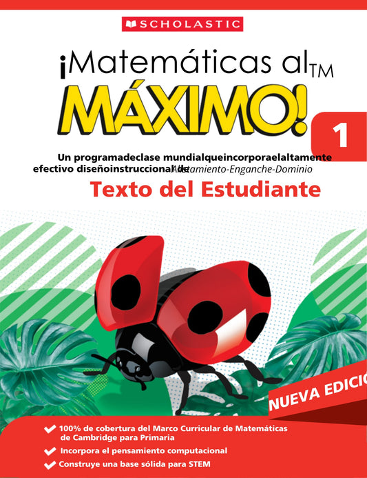 Matemáticas al Máximo Texto y Cuaderno de práctica Gr. 1. Nueva edición.